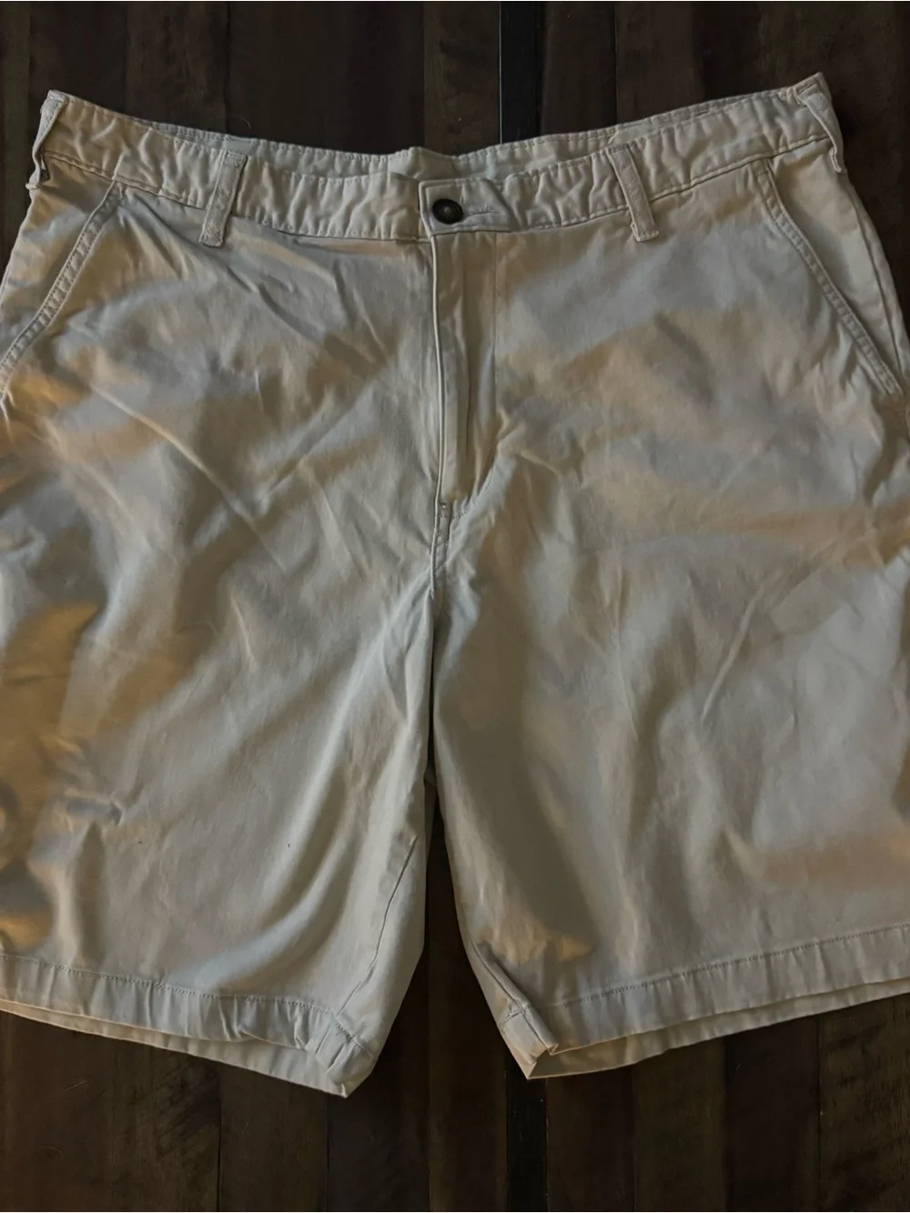 George Men's Flat Front Shorts - Cream/Tan